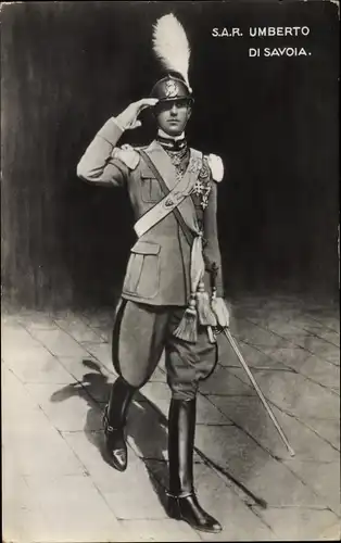 Ak S.A.R. Umberto di Savoia, Principe di Piemonte, Portrait, Uniform