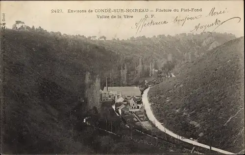 Ak Condé sur Noireau Calvados, Filature du Plat Fond, Vallee de la Vere