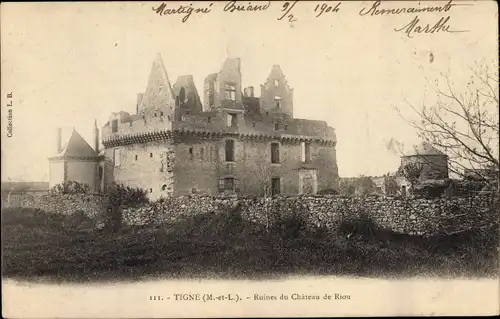 Ak Tigné Maine et Loire, Ruines du Château de Riou
