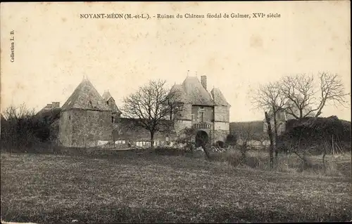 Ak Noyant-Méon Maine et Loire, Ruines de Château féodal de Galmer
