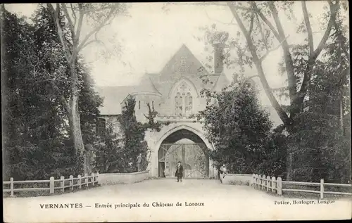 Ak Vernantes Maine et Loire, entrée principlae du Château de Loroux