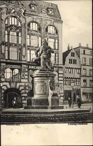 Ak Hamburg Mitte Altstadt, Lessing Denkmal