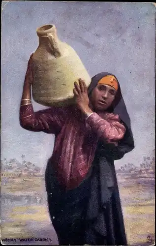 Künstler Ak Woman water Carrier, Wasserkrug