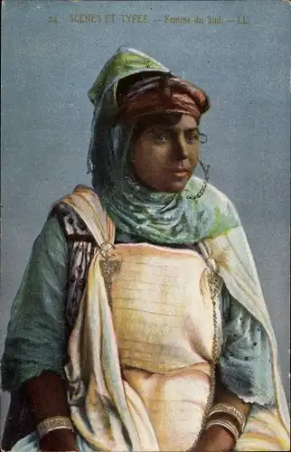 Ak Scenes et Types, Femme du Sud, Portrait einer Frau in Tracht