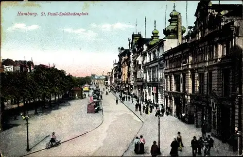 Ak Hamburg Mitte St. Pauli, Spielbudenplatz