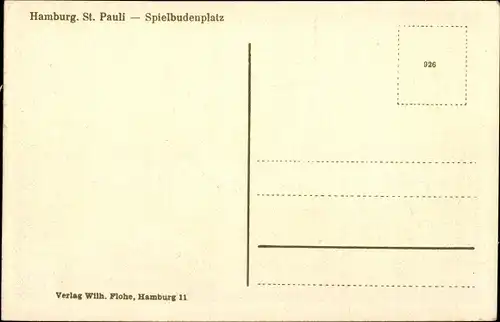 Ak Hamburg Mitte St. Pauli, Spielbudenplatz