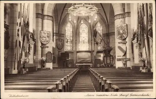Ak Wilhelmshaven, Inneres der evangelischen Garnisonkirche, Marine Gedächtniskirche