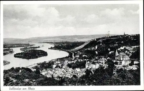 Ak Vallendar am Rhein, Panoramablick auf die Gegend