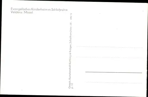 Ak Veldenz an der Mosel, Evangelisches Erholungsheim, Ortsansicht, Schlossruine