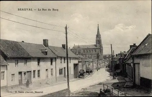 Ak Beauval Somme, La Rue  du Bacq
