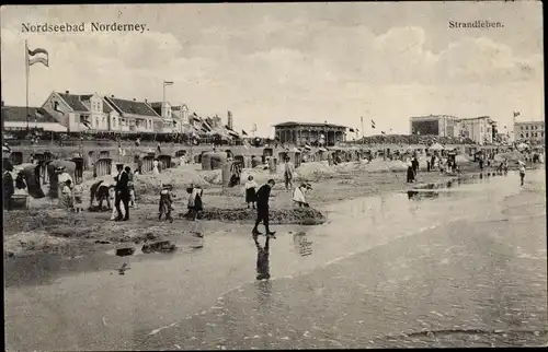 Ak Nordseeheilbad Norderney, Strandleben