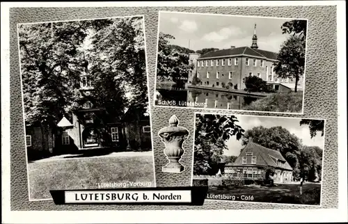 Ak Lütetsburg in Ostfriesland, Cafe, Schloss