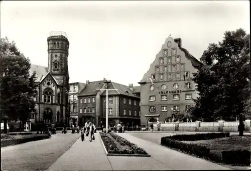 Ak Aschersleben im Salzlandkreis, Post und Volkshaus