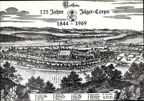 Ak Northeim in Niedersachsen, Vedute, 125 Jahre Jäger-Corps, Sonderpostkarte 1969