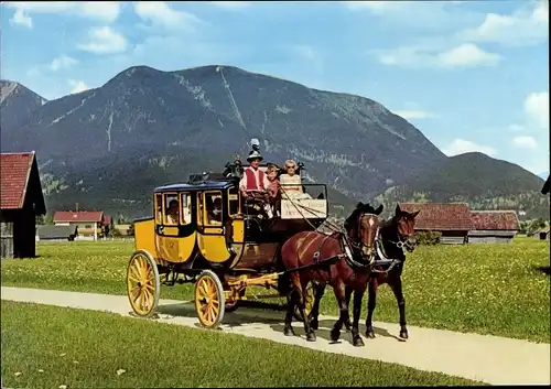 Ak Garmisch Partenkirchen in Oberbayern, Postkutsche