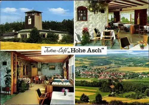 Ak Bösingfeld Extertal in Lippe, Turm-Café Hohe Asch, Panorama, Innenansicht, Turm