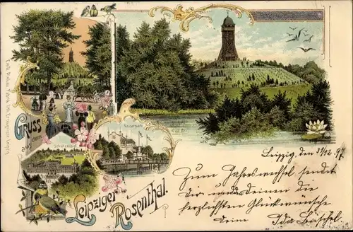 Litho Leipzig in Sachsen, Rosenthal, Rosental, Kaiserpark, Schützenhof, Turm