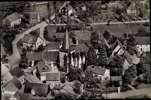 Ak Marienhagen Wiehl im Oberbergischen Kreis, Gasthof zum Löwen, Blick auf den Ort