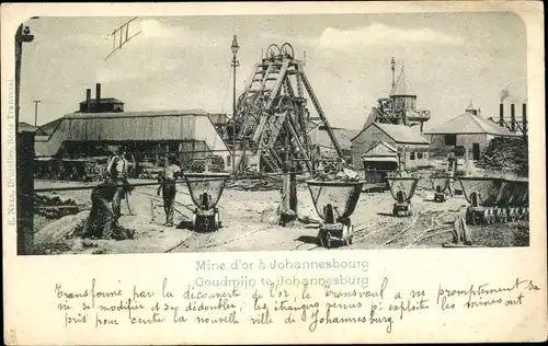 Ak Johannesburg Südafrika, Mine d'or, goudmijn, Goldmine