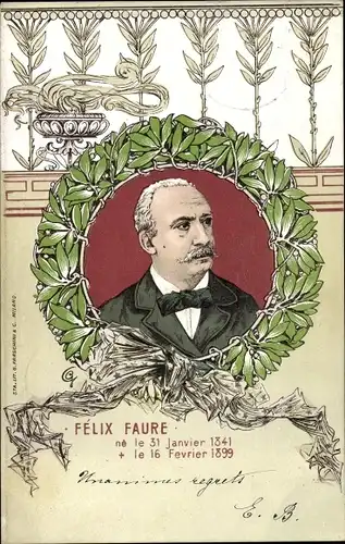 Litho Félix Faure, französischer Politiker, Präsident