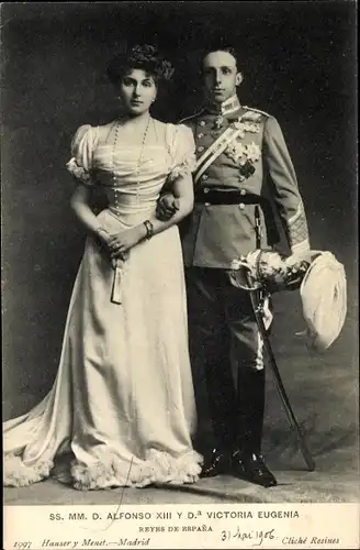 Ak SS. MM. D. Alfonso XIII y Dona Victoria Eugenia, Victoria Eugénie von Battenberg