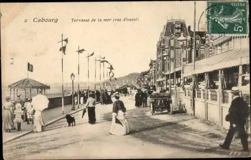 Ak Cabourg Calvados, Terrasse de la mer