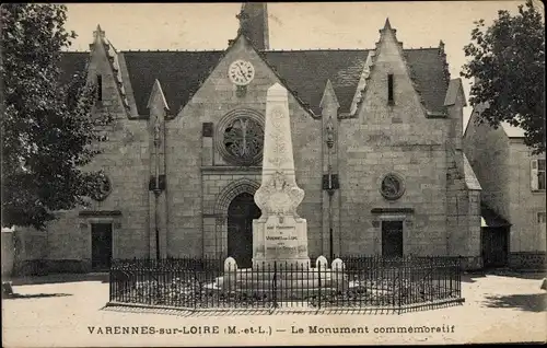 Ak Varennes-sur-Loire Maine et Loire, le Monument commémoratif