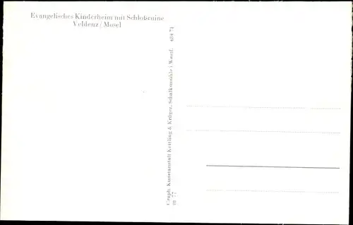 Ak Veldenz an der Mosel, Evangelisches Erholungsheim, Ortsansicht, Schlossruine