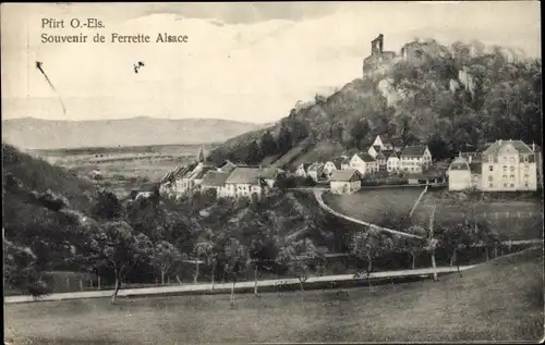 Ak Pfirt Elsass Haut Rhin, Blick auf den Ort