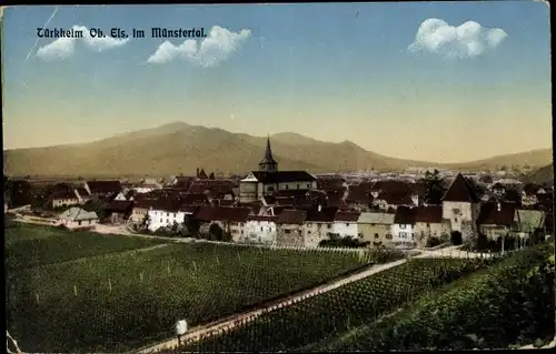 Ak Türkheim Haut Rhin Elsass, Ortsansicht