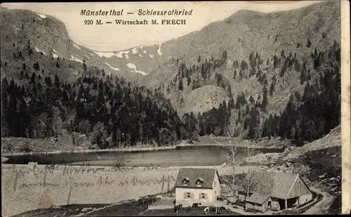 Ak Metzeral Elsass Haut Rhin, Lac du Schiessrothried, Schießrotriedweier, Münsterthal, Wirtschaft