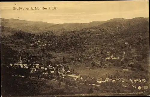 Ak Stosswihr Stoßweier Elsass Haut Rhin, Panorama vom Ort