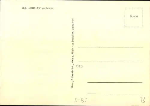 Ak Mainz in Rheinland Pfalz, MS Loreley mit Blick auf den Ort