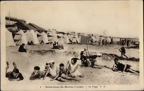 Ak Saint Jean de Monts Vendée, La Plage
