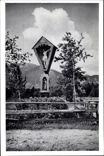 Ak Lenggries in Oberbayern, Feldkreuz