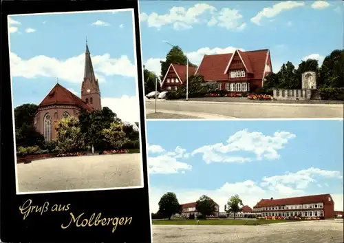 Ak Molbergen in Oldenburg, Kirche, Jugendheim, Schule