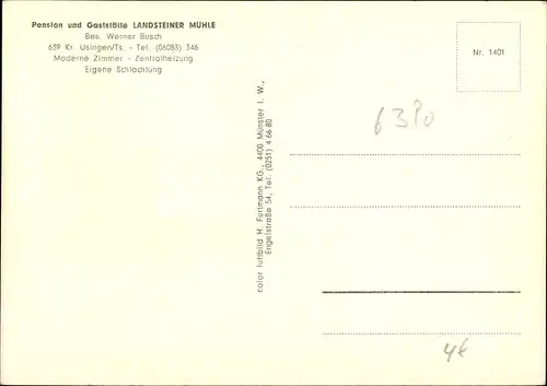 Ak Usingen im Taunus Hessen, Landsteiner Mühle
