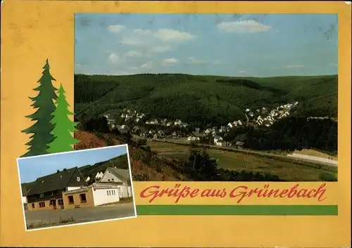 Ak Grünebach im Siegerland, Gesamtansicht, Gasthof Bender