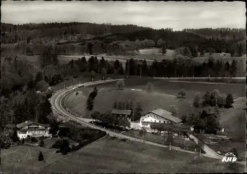 Ak Wielenbach Oberbayern, Fliegeraufnahme, Gasthof Hirschberg, Gästehaus Maria