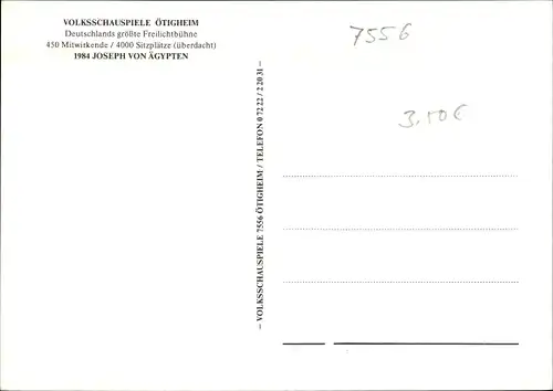 Ak Ötigheim im Schwarzwald, Volksschauspiele, Joseph von Ägypten