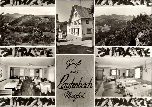 Ak Lautenbach Gernsbach im Murgtal Schwarzwald, Gesamtansichten, Gasthof Pension Sonne