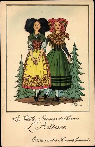 Künstler Ak Droit, Jean, Les Vieilles Provinces de France, l'Alsace, Frauen in Trachten