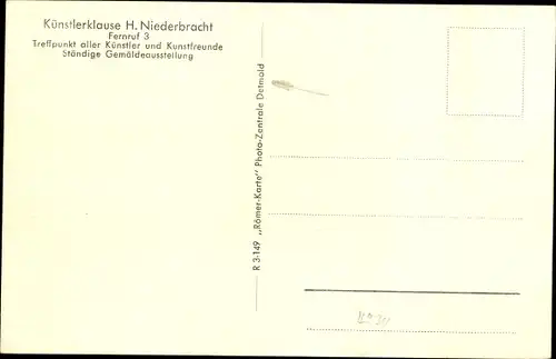 Ak Schieder Schwalenberg, Künstlerklause, an einen Kritiker