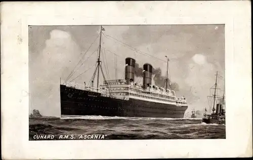 Ak Dampfer RMS Ascania, Cunard Line