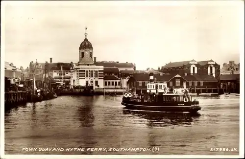 Ak Southampton Hampshire England, Town Quay and Hythe Ferry