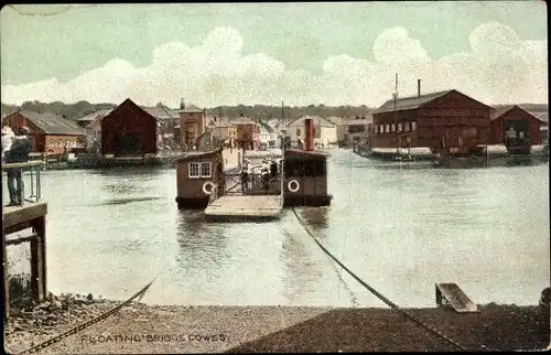 Ak Cowes Isle of Wight England, Floating Bridge, Flussüberquerung