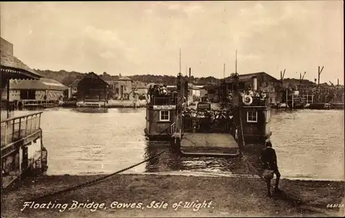 Ak Cowes Isle of Wight England, Floating Bridge, Flussüberquerung