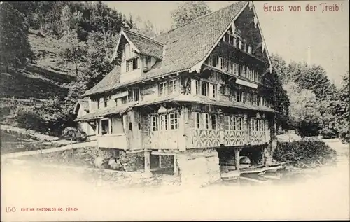 Ak Treib Seelisberg Kanton Uri, Gasthaus Treib, Holzhaus