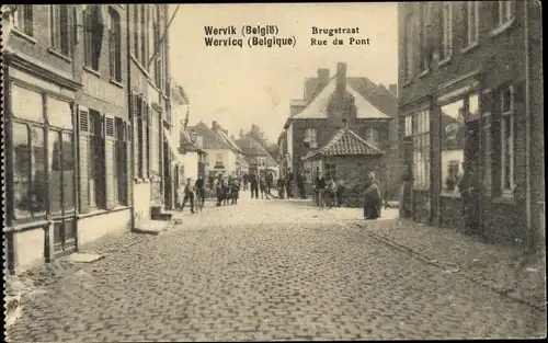 Ak Wervik Wervicq Westflandern, Brugstraat, Rue du Pont