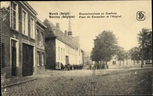 Ak Wervik Wervicq Westflandern, Steenackerplaats, Gasthuis, Place du Steenacker, Hopital